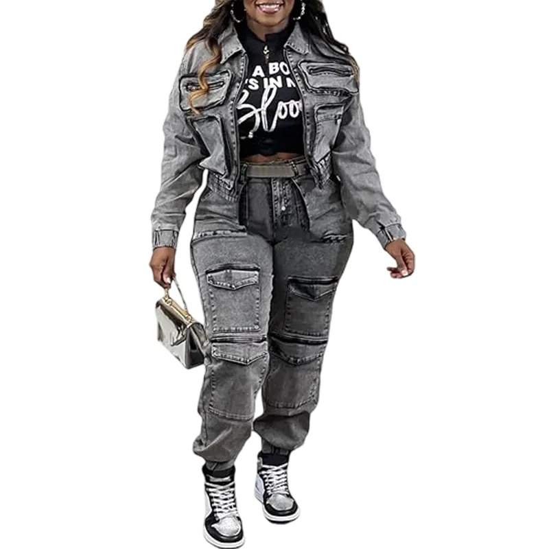 Women's 2-Piece Washed Denim Set