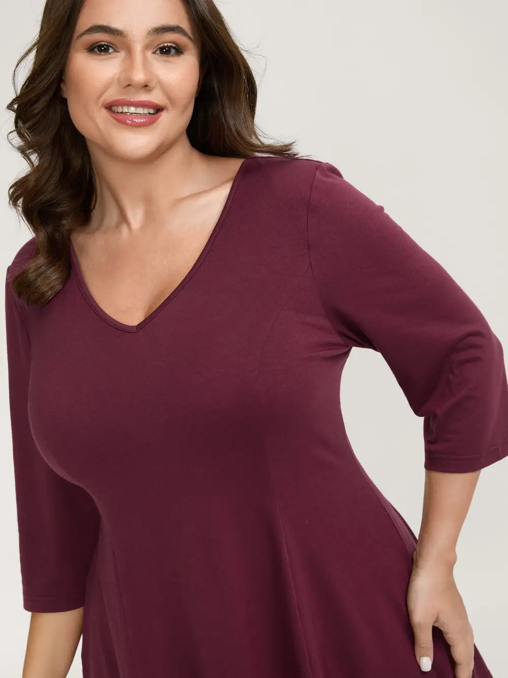 Supersoft Cinched-Flared Waist Knit Top