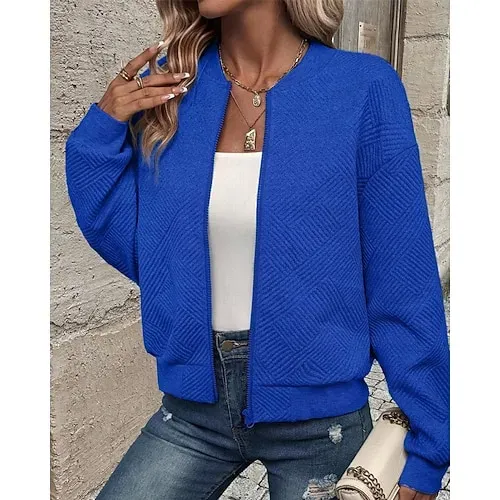 Women's Texture Sweatshirt Waffle Sweatshirt  Pullover Hoodie Sweatshirt Plain Streetwear Casual Long Sleeve Hooded Regular Tops Street Holiday Going out Buttons Black White Pink Wine Fall Winter