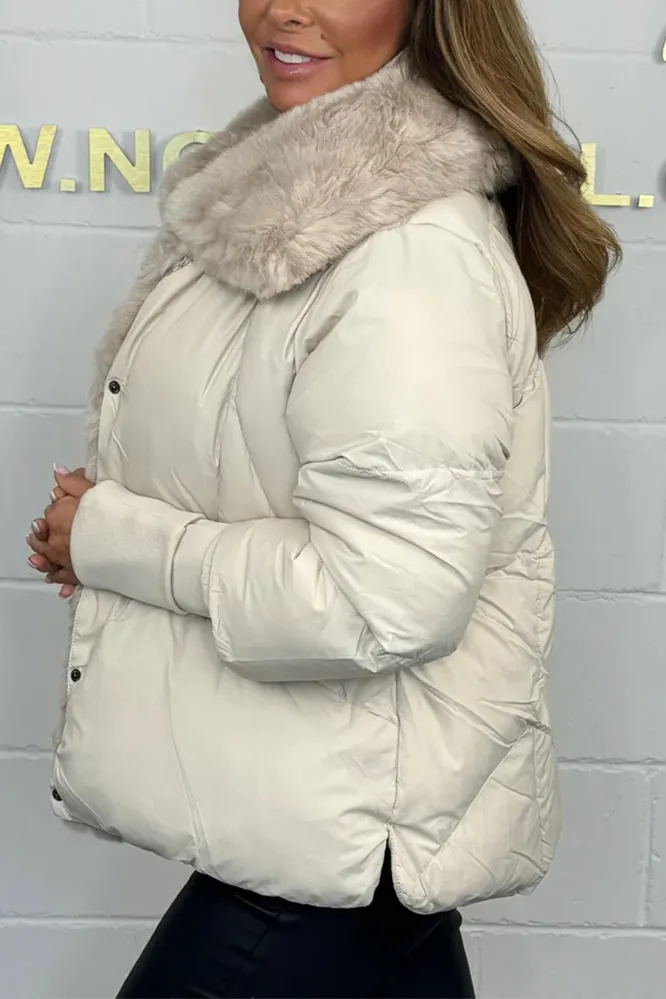 Faux Fur Collar Puffer Coat
