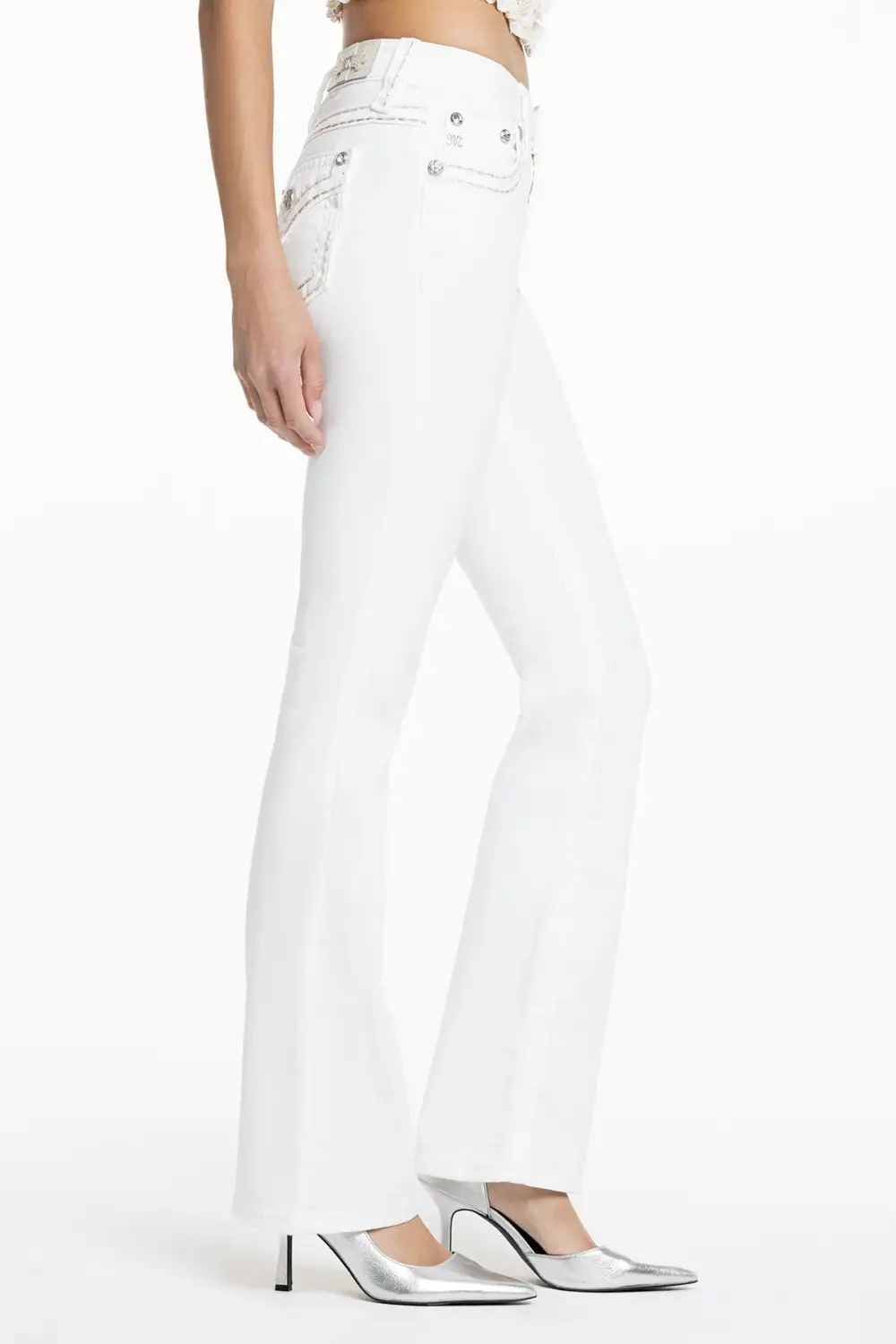 Classic White Bootcut Jeans