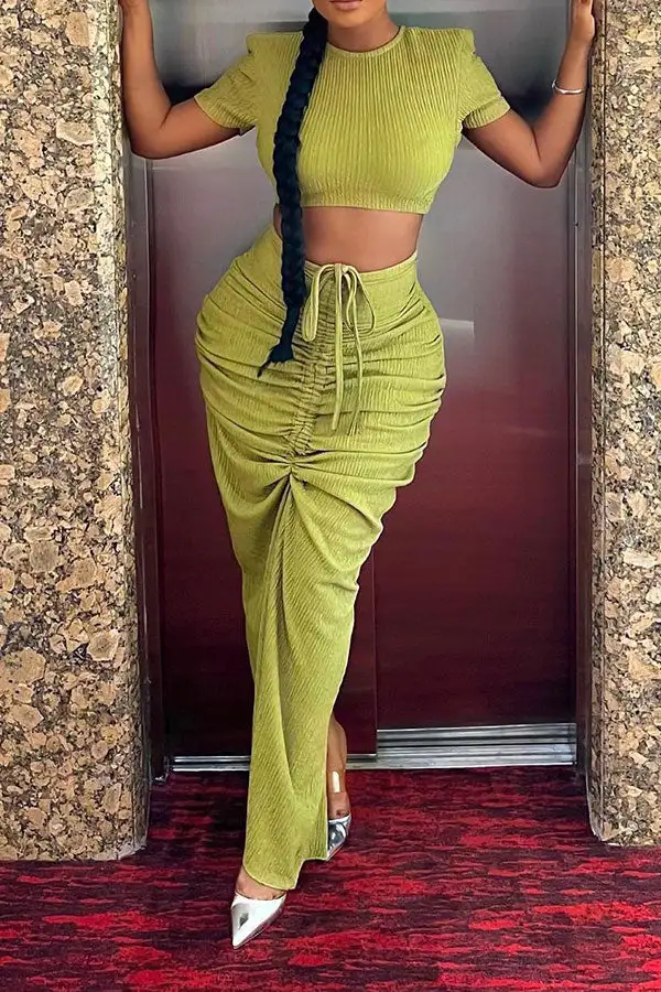 Drawstring Dress Set