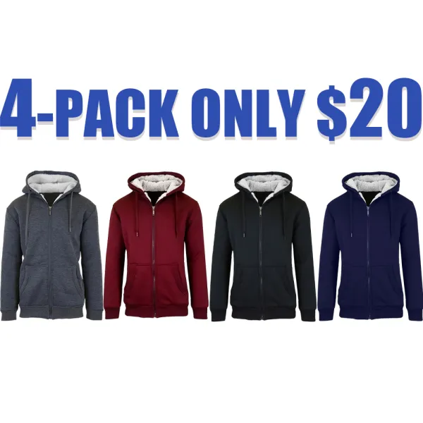 Men's Regular Fit Heavyweight Sherpa Fleece Lined Hoodie & Shacket