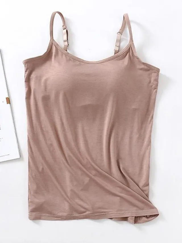 Women's Tank Top Plain Black White Pink Sleeveless Casual Basic U Neck Regular Fit