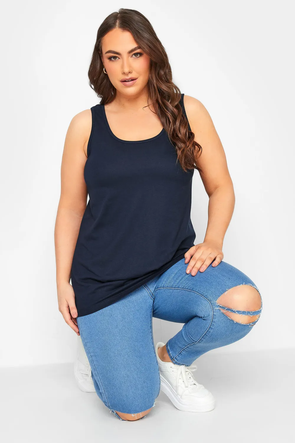 YOURS Curve White Vest Top