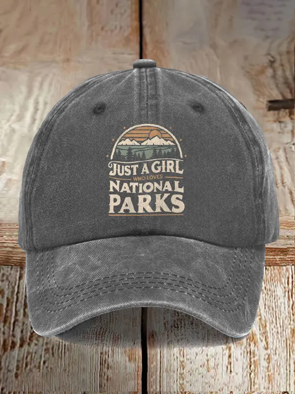 Just A Girl Who Loves National Parks Comfort Colors Baseball Caps