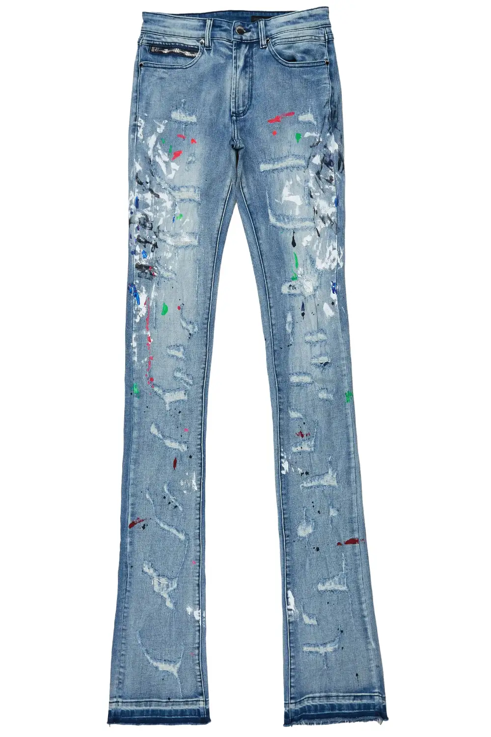 Misael Blue Painter Super Stacked Flare Jean