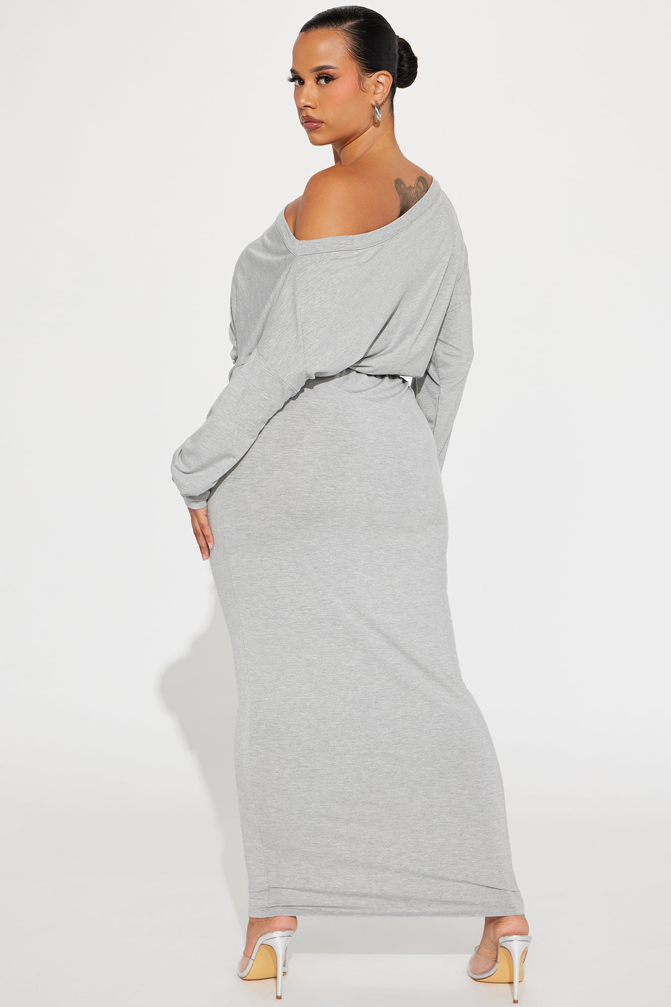 Midnight Stroll Maxi Dress  - Heather Grey