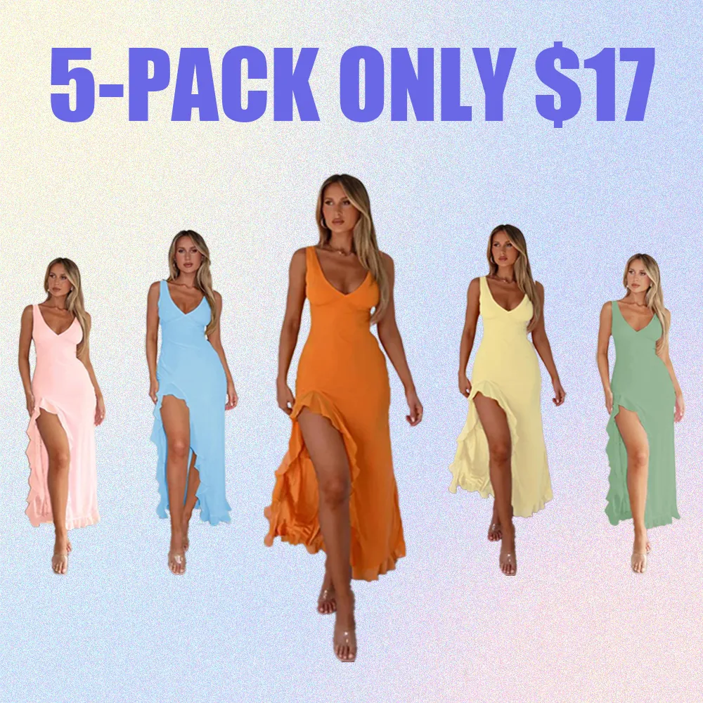 Women's Sleeveless Tank Dress-Solid Color, Thigh Slit, Summer Party Wear