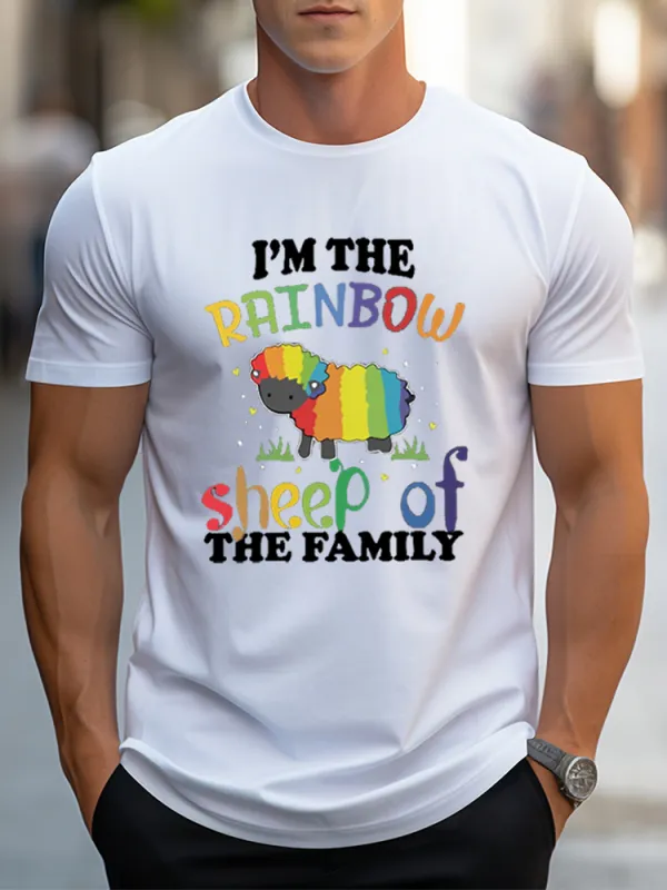 Men'S T-Shirt I M The Rainbow Sheep Of The Family