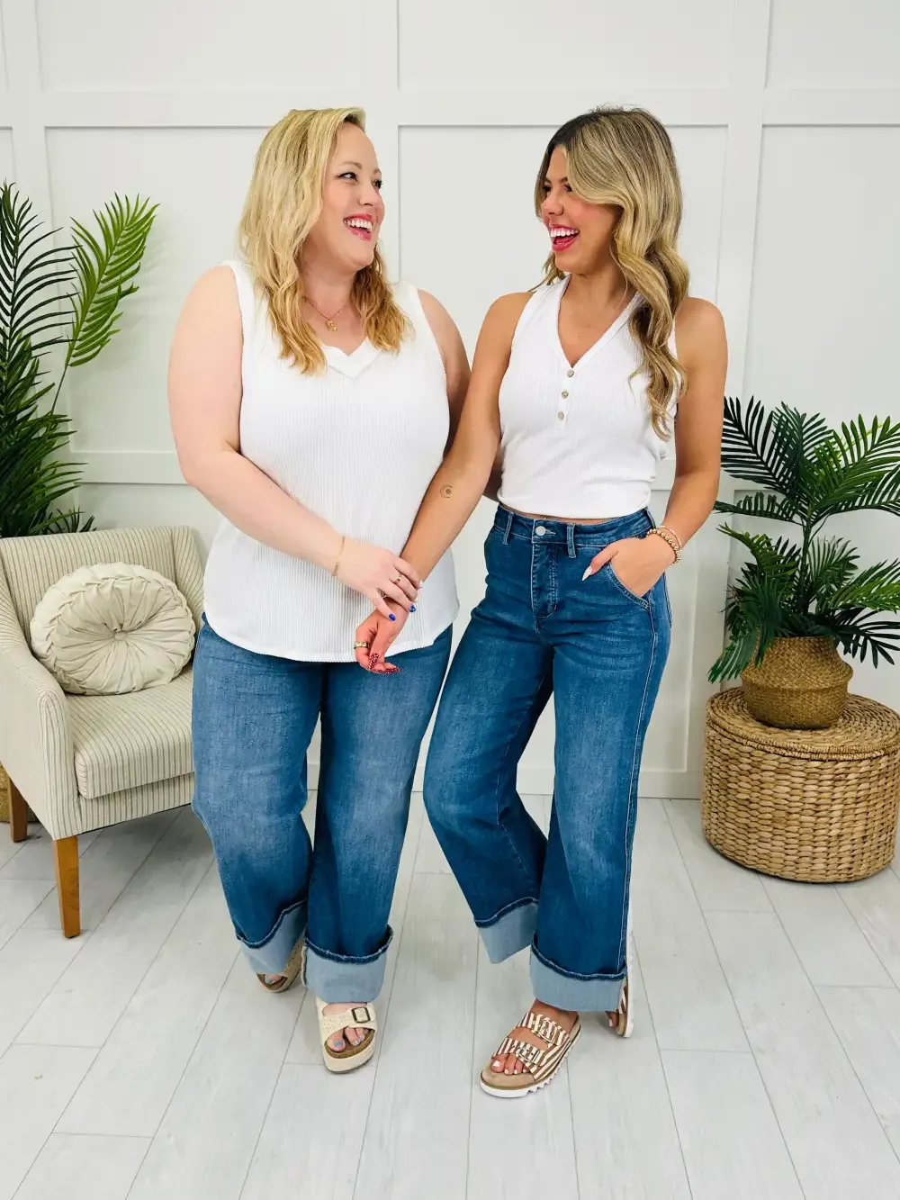 Mica Cuff it Up Wide Leg Jeans