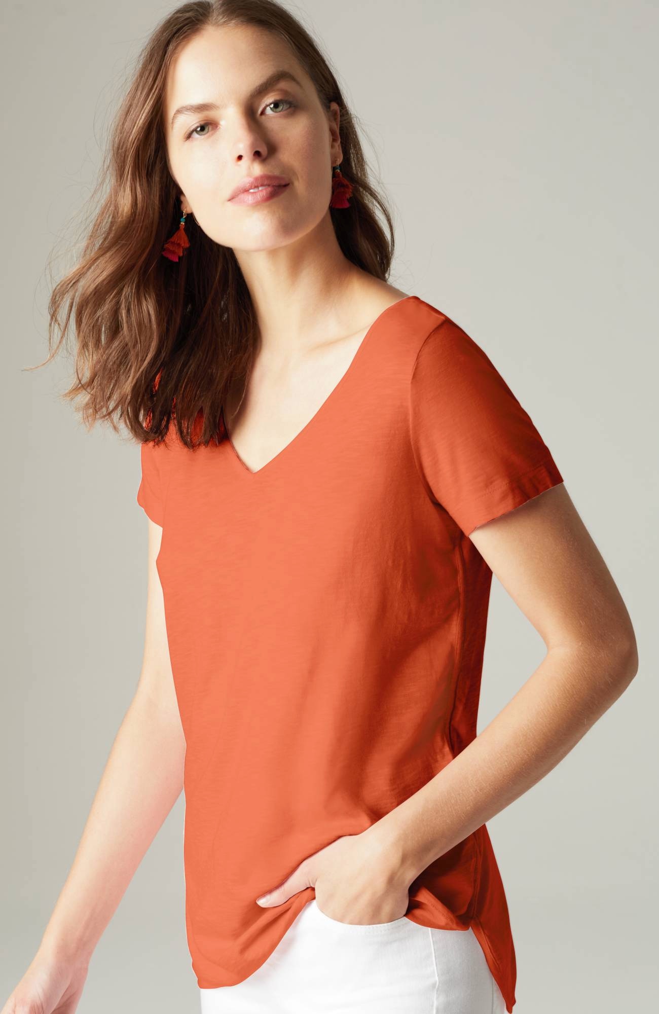 cotton and tencelâ¢ modal shirttail tunic