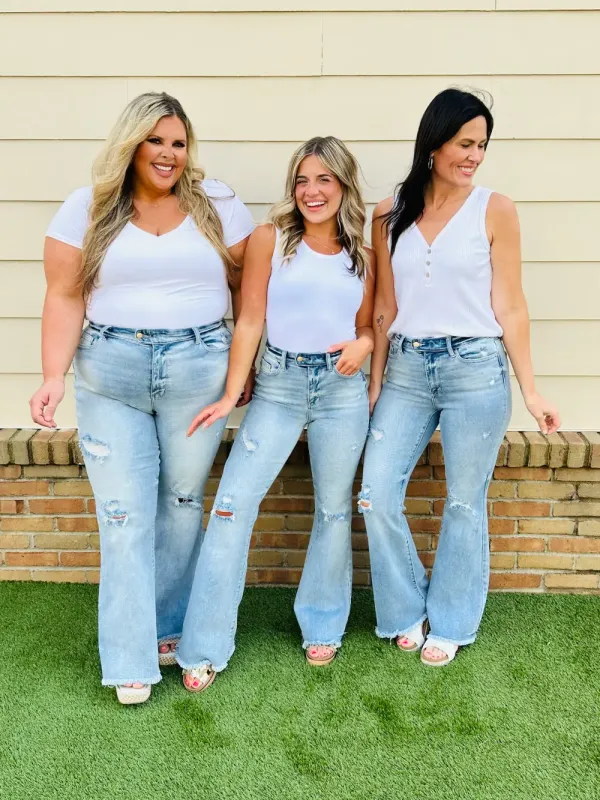 Judy Blue Look Good, Feel Better Flare Jeans