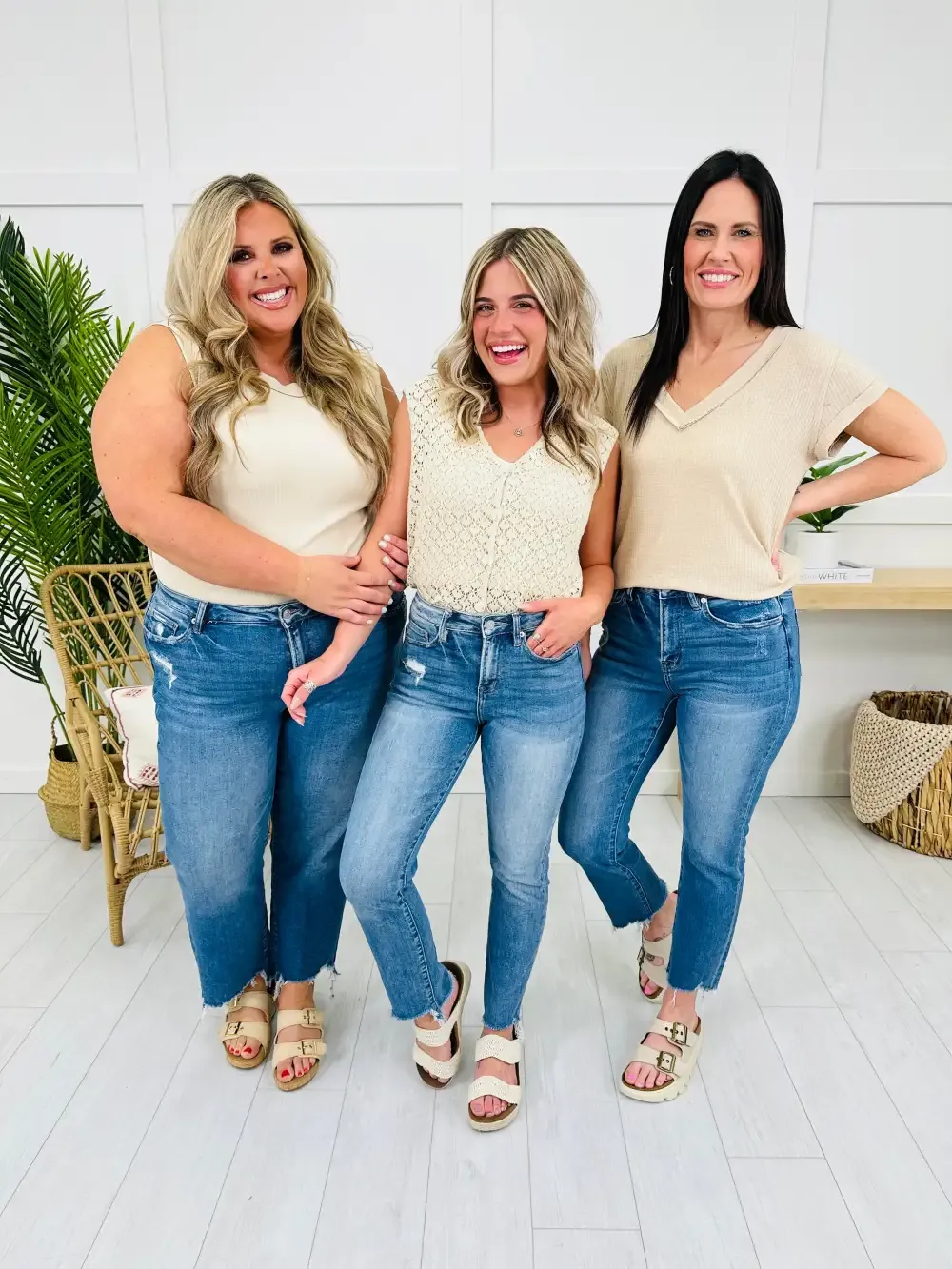 Step It Up Mica Straight Leg Step Hem Jeans