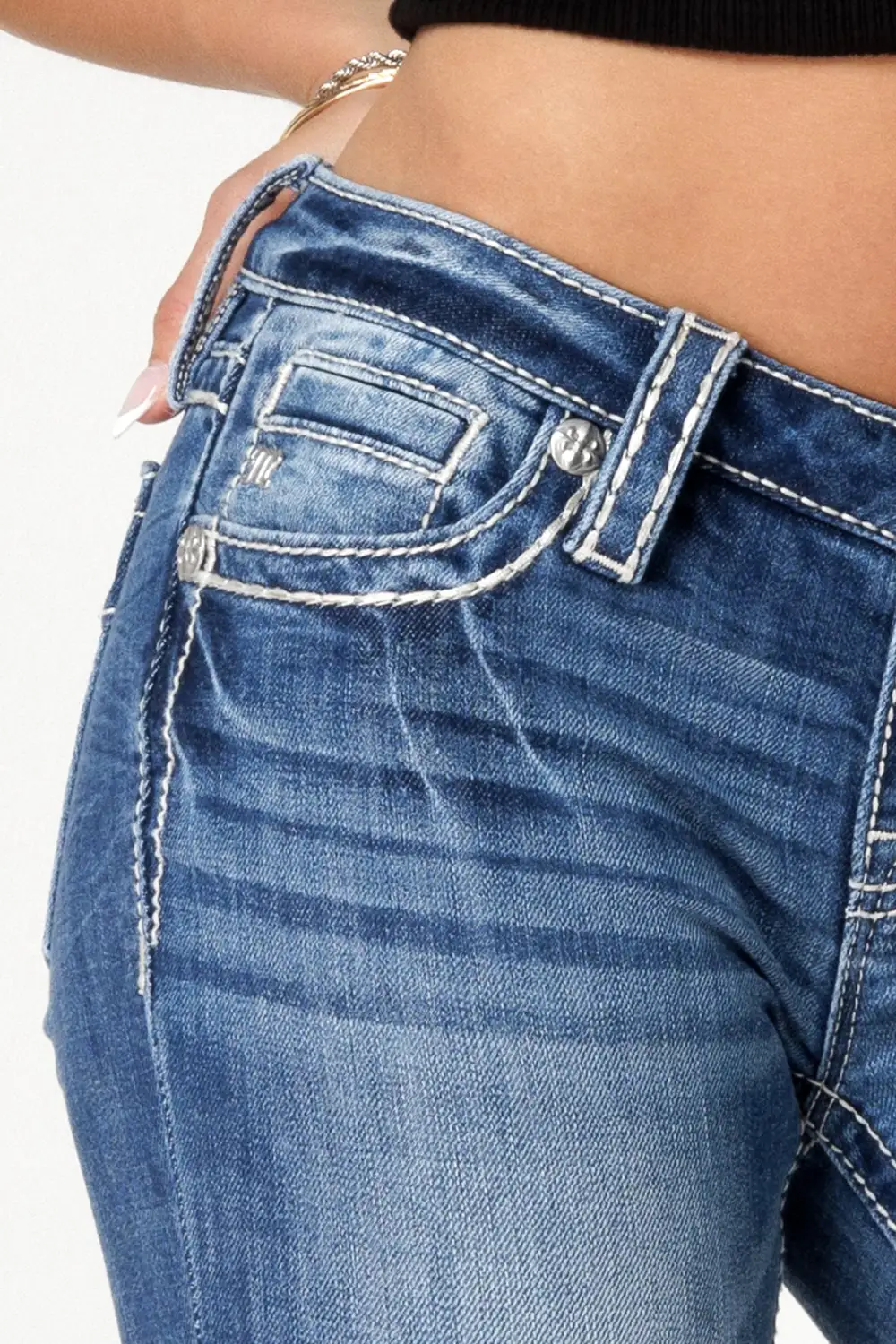 Leather Shadow Wings Skinny Jeans