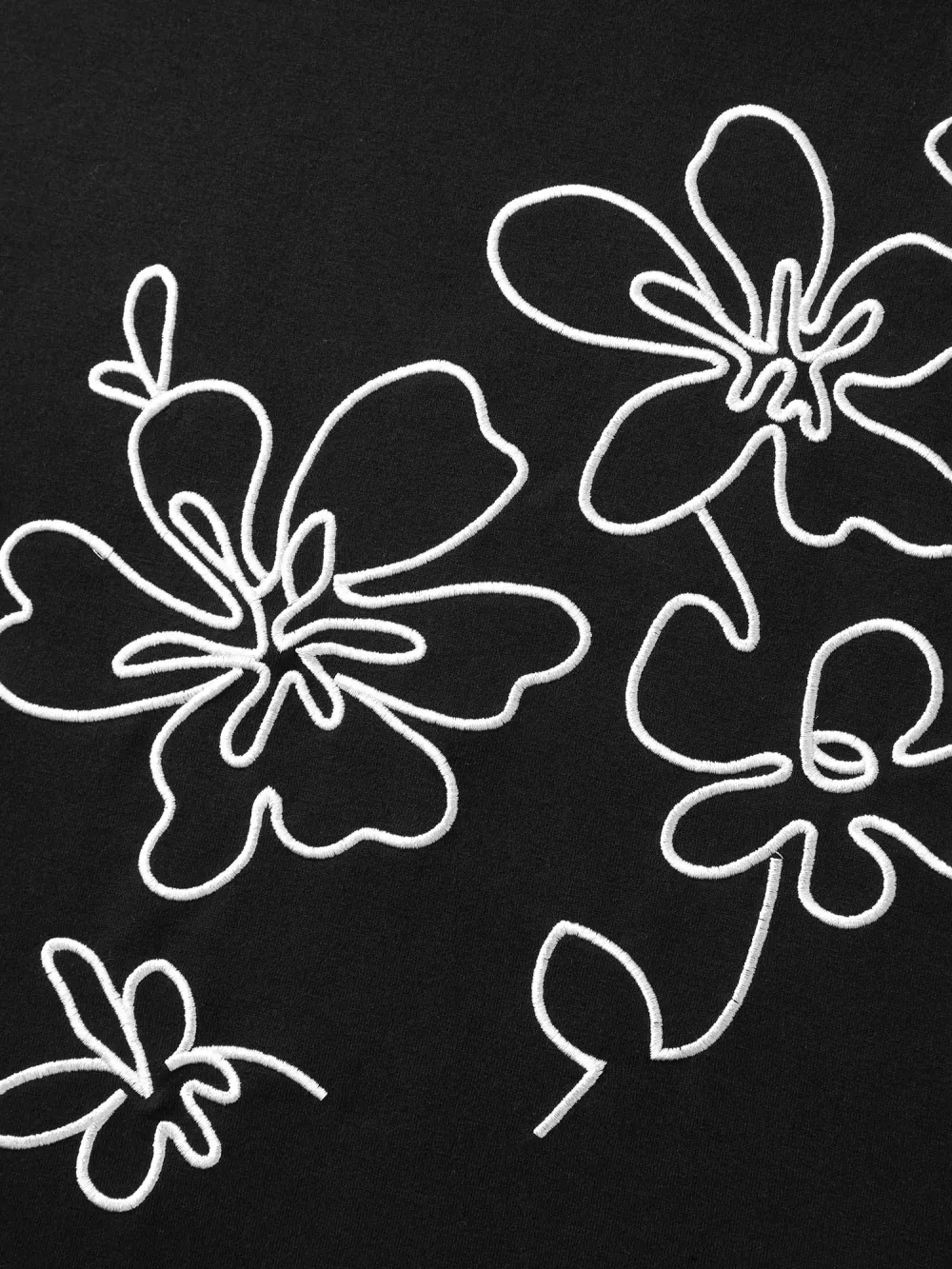 Floral Embroidery Print Relaxed Fit Sweatshirt