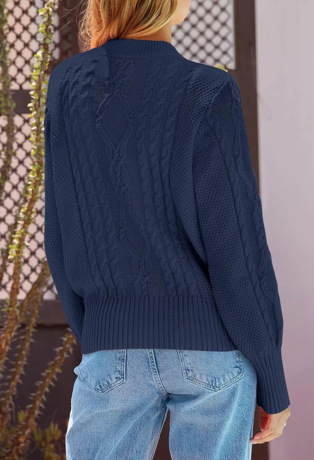 Women's 2024 Fall Long Sleeve Sweater Cardigan Cable Knit Open Front Button Outwear Coats