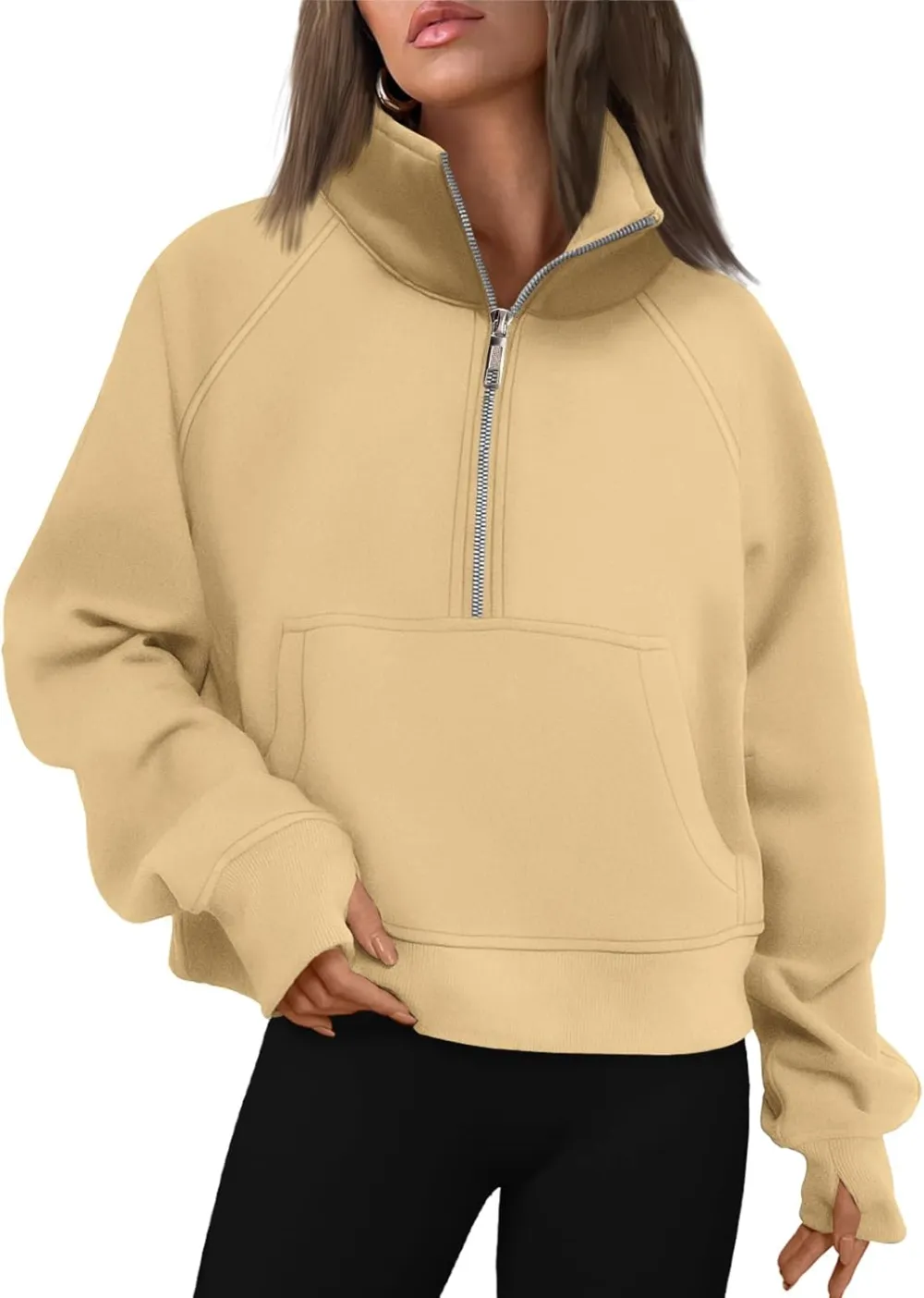 AUTOMET Womens Sweatshirts Half Zip Cropped Pullover Fleece Quarter Zipper Hoodies 2025 Fall Fashion Outfits Clothes