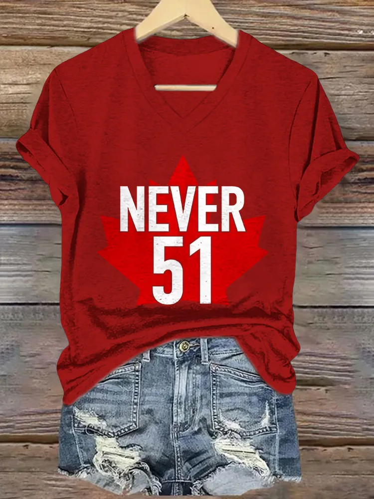 Women'S Never Be The 51st State Canada Will Never Yield To Tru.p T-Shirt