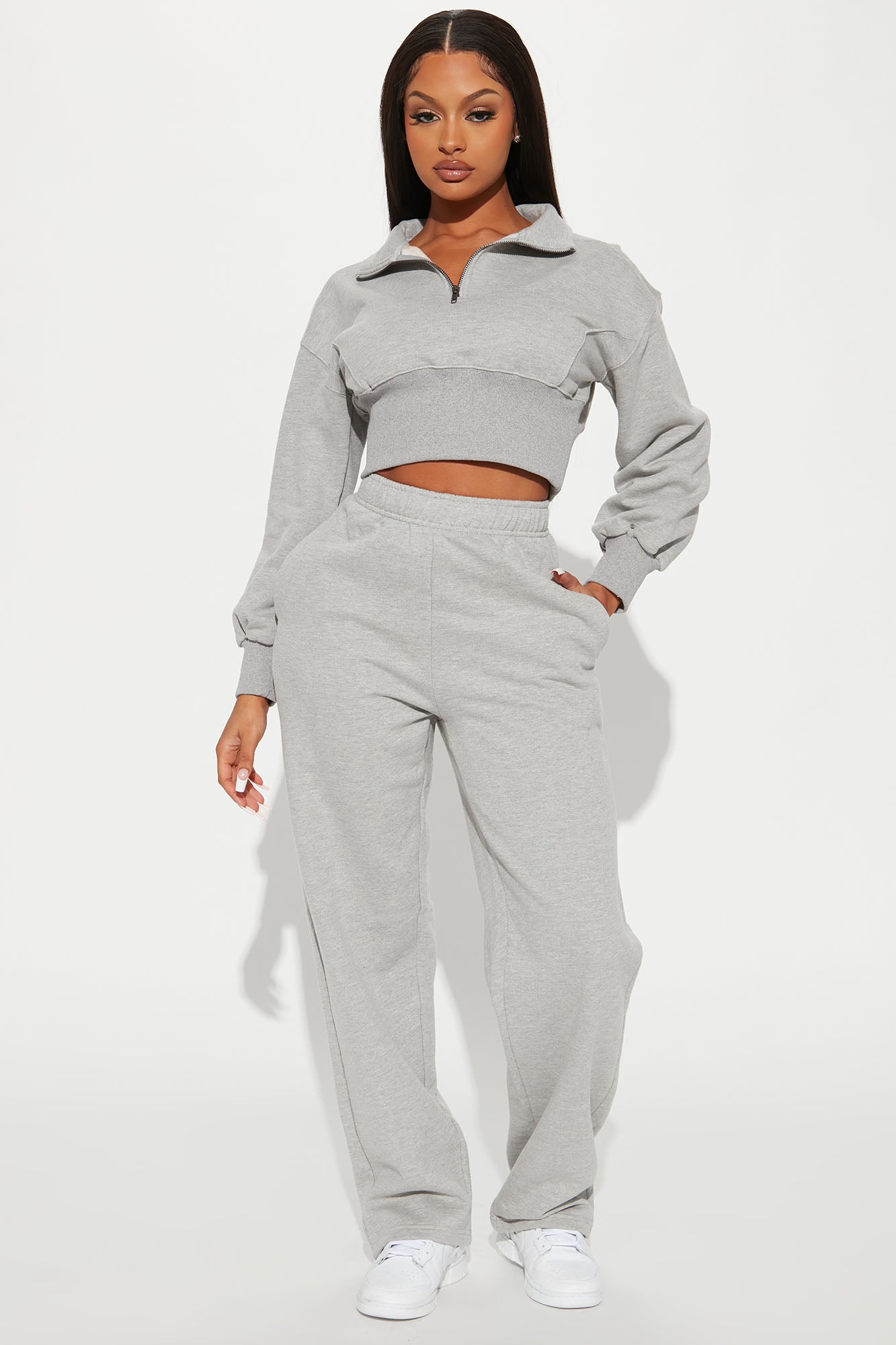Its Always Casual Pant Set - Grey