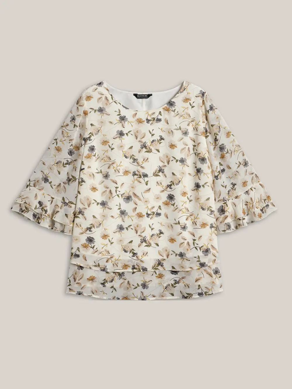 Chiffon Floral Print Layered Blouse