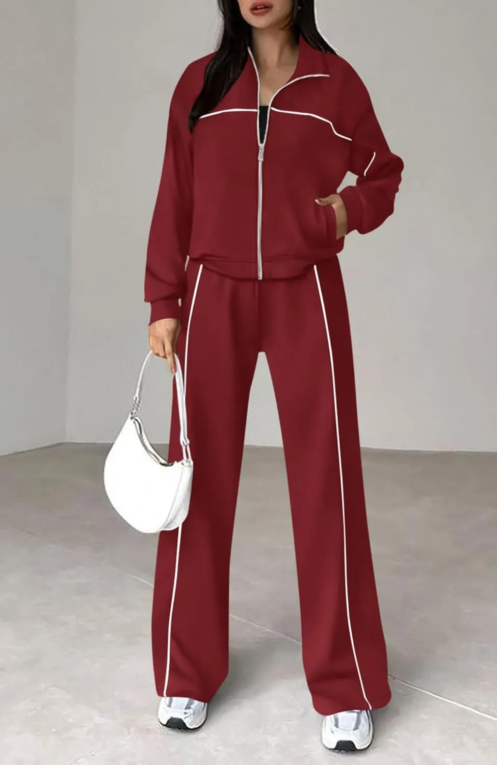 Women's Two Piece Tracksuit Fall 2024 Long Sleeve Jogger Sweatsuit Sets