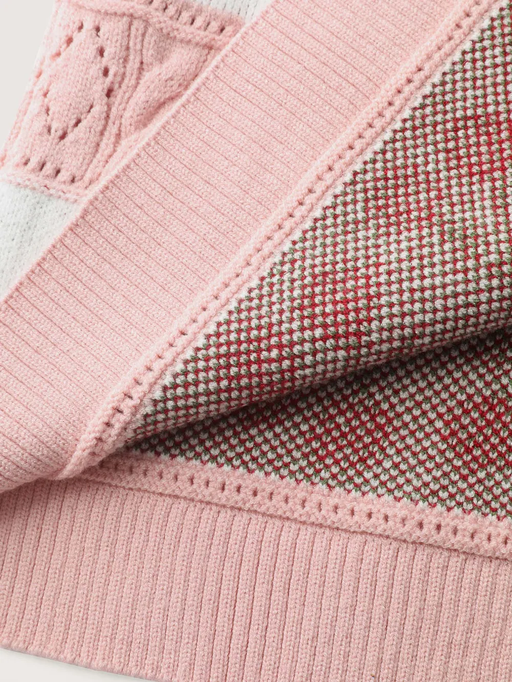 Cherry Jacquard Print Button Knit Cardigan