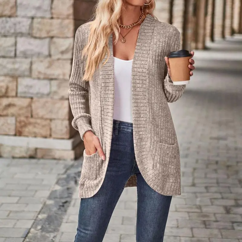 Women's Lightweight Long Open-Front Cardigan