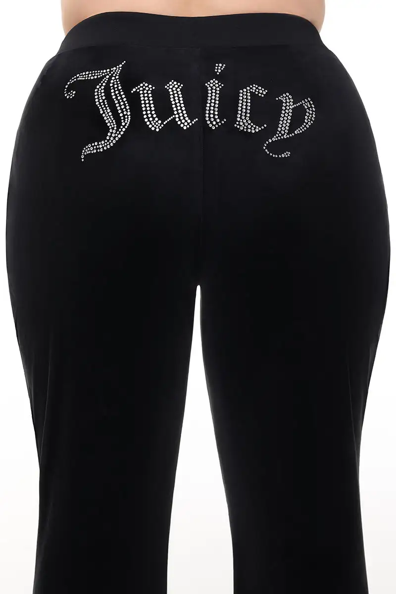 Plus-Size OG Big Bling Velour Track Pants