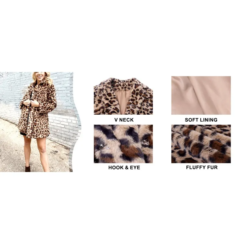Women's Leopard Faux Fur Coat