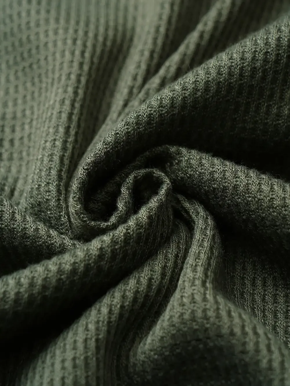 Waffle Knit Floral Embroidered Lantern Sleeve T-Shirt