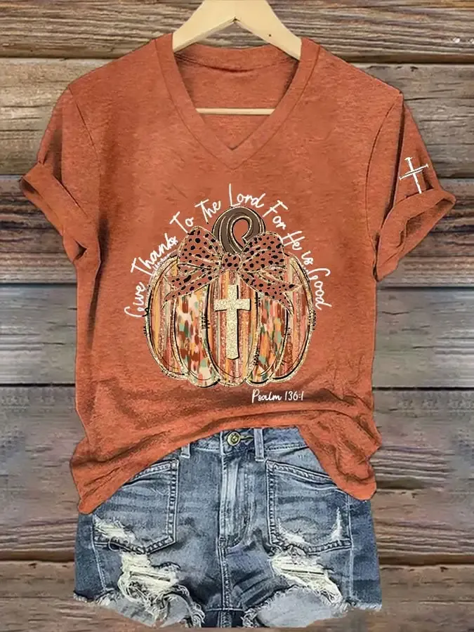 Women's Fall For Jesus He Never Leaves  Print T-Shirt