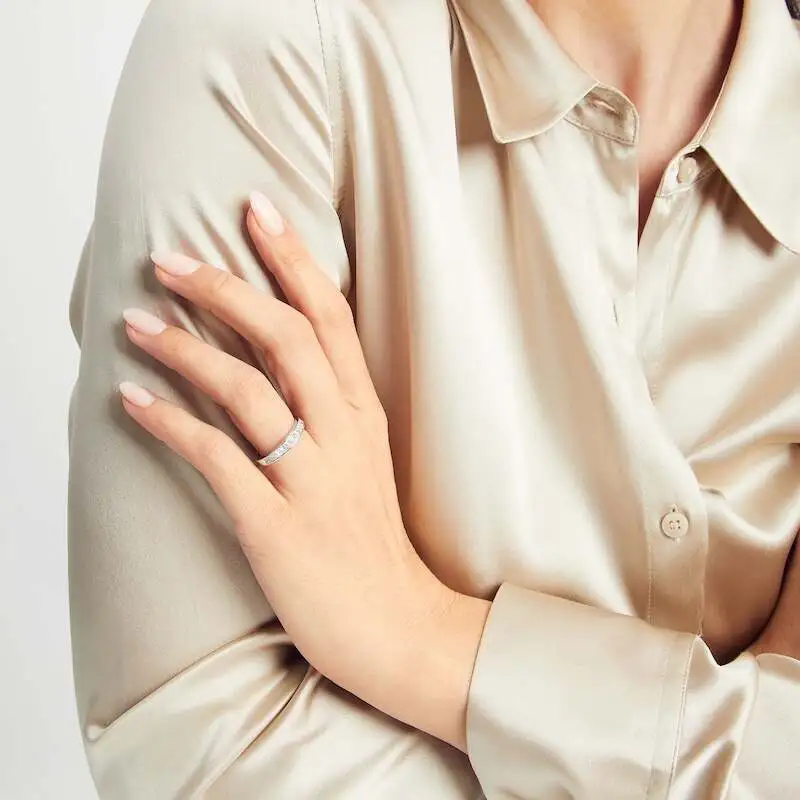 Diamond Anniversary Band 1 ct tw Princess-cut 14K White Gold shein on cat