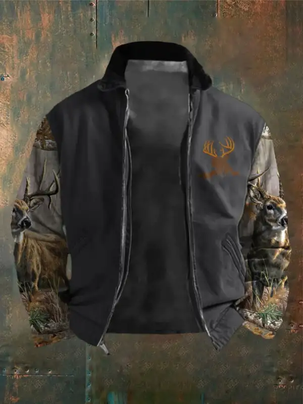 Men's Western Elk Outdoor Lapel Jacket