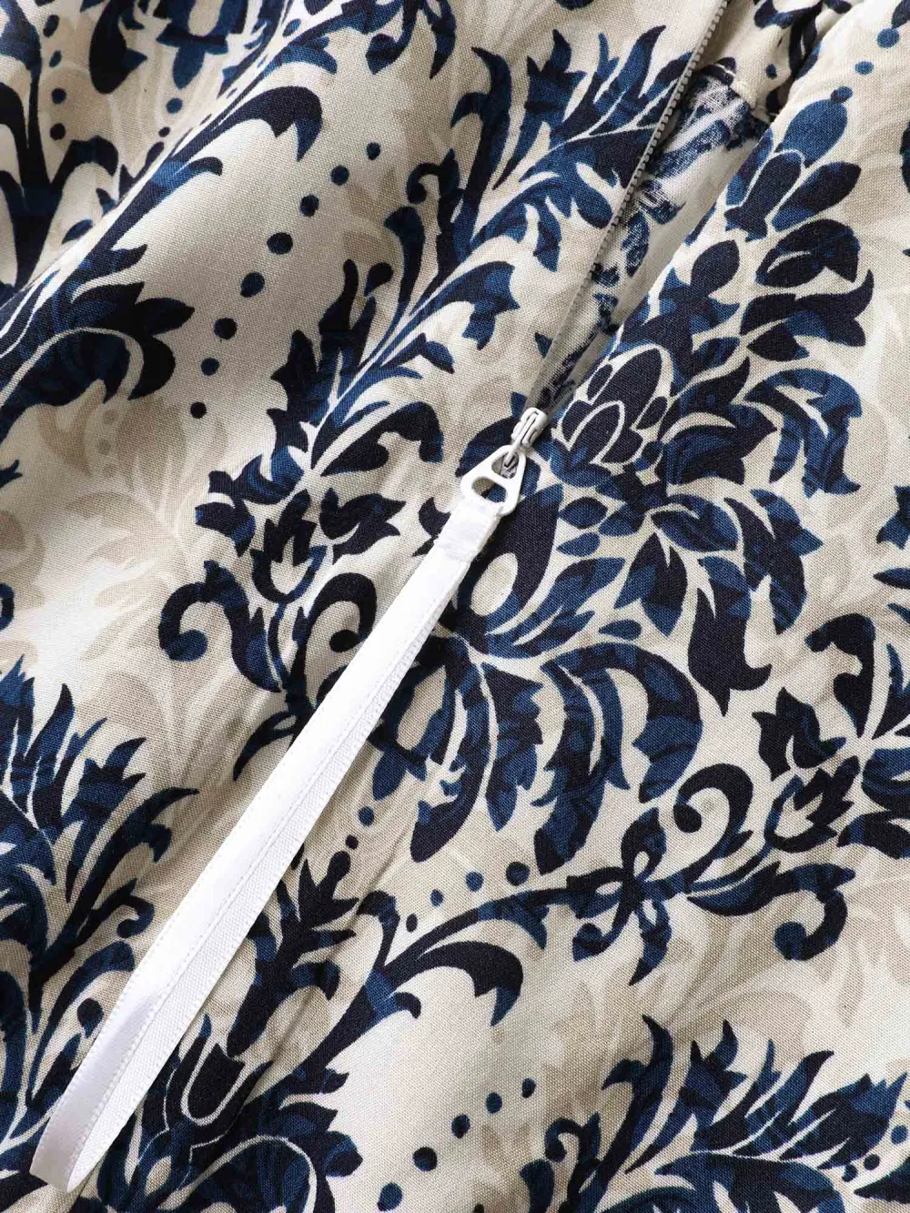 Rayon Damask Print Stretchy Waist Jumpsuit