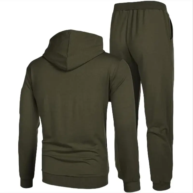 Men's Tracksuit Hoodie Set Hooded Athletic Sweatsuits Casual Running Jogging Sport Suit Sets Classic Menswear Cotton Elastic