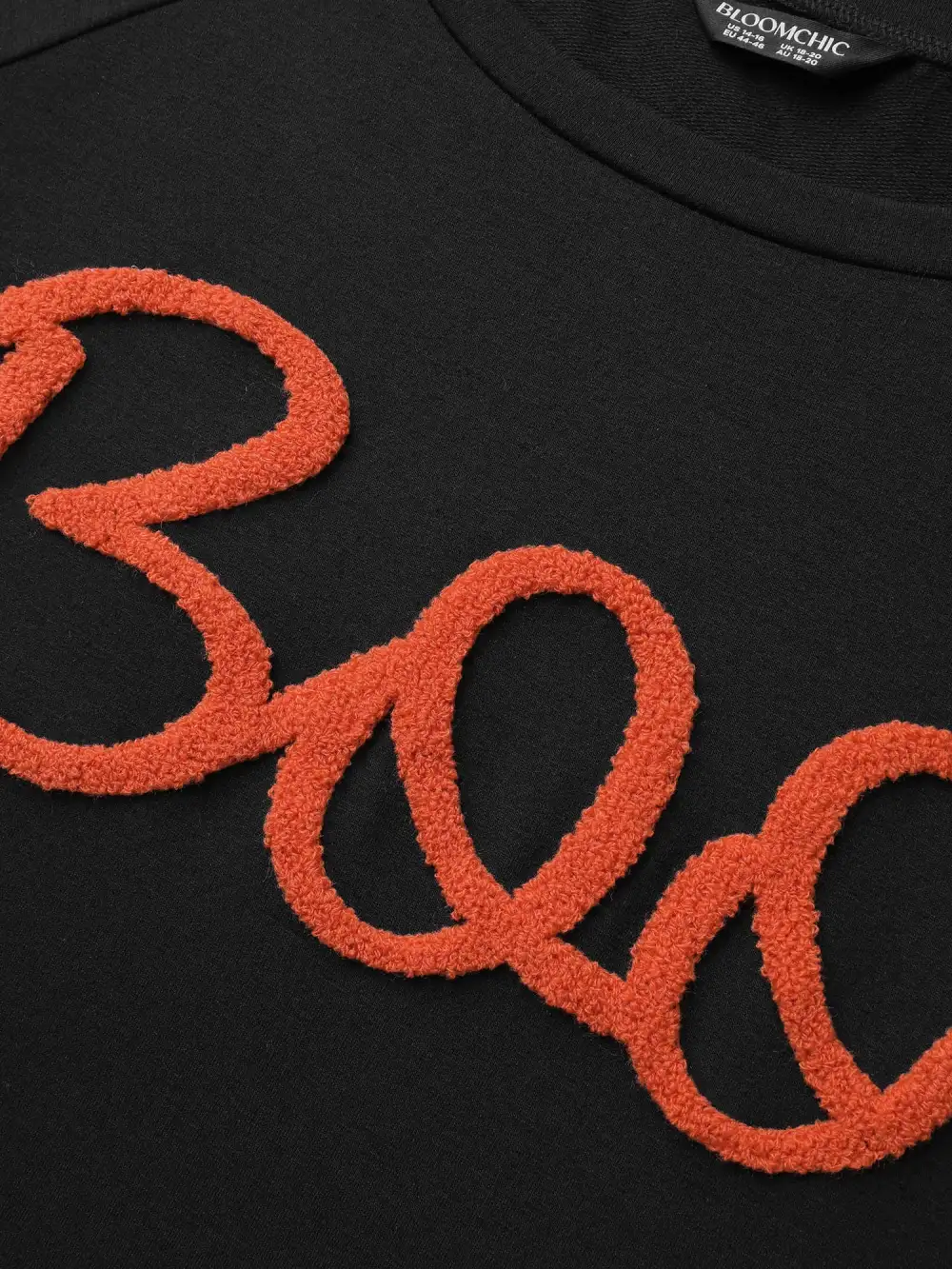 Boo-tiful Embroidery Towel Texture Sweatshirt