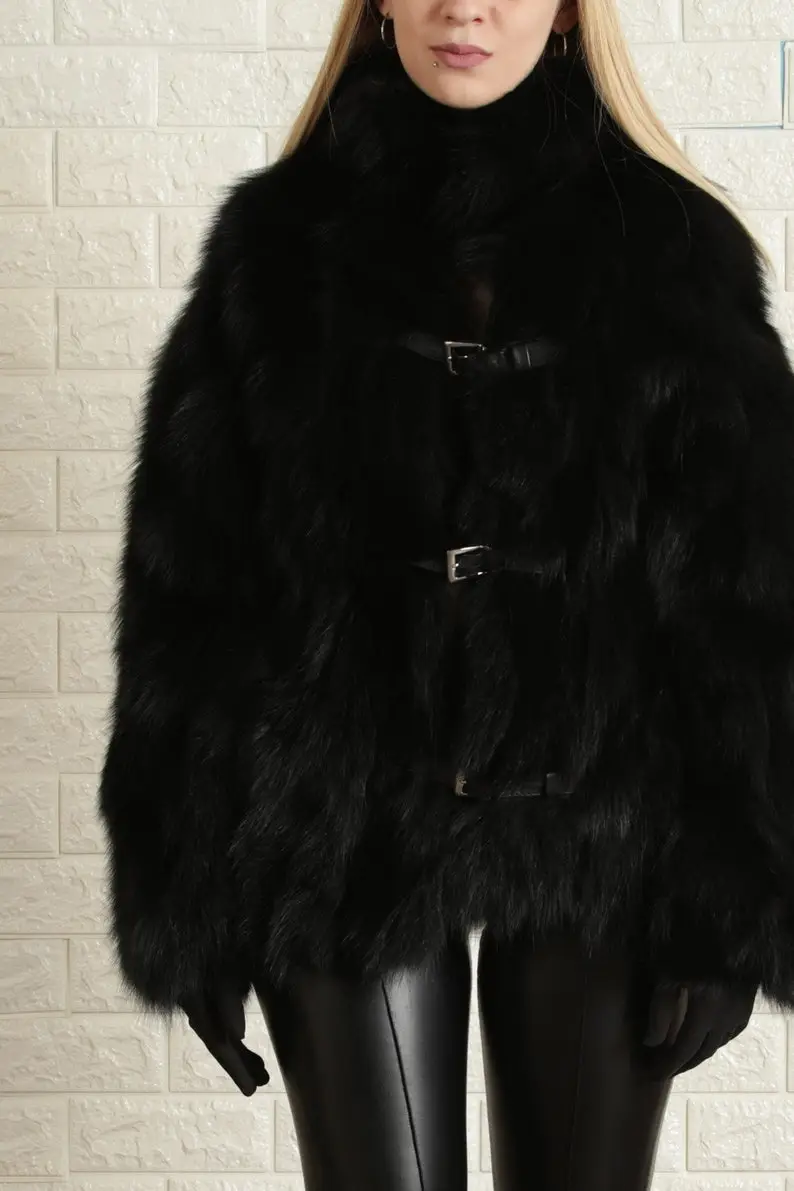 Black Fox Fur Jacket