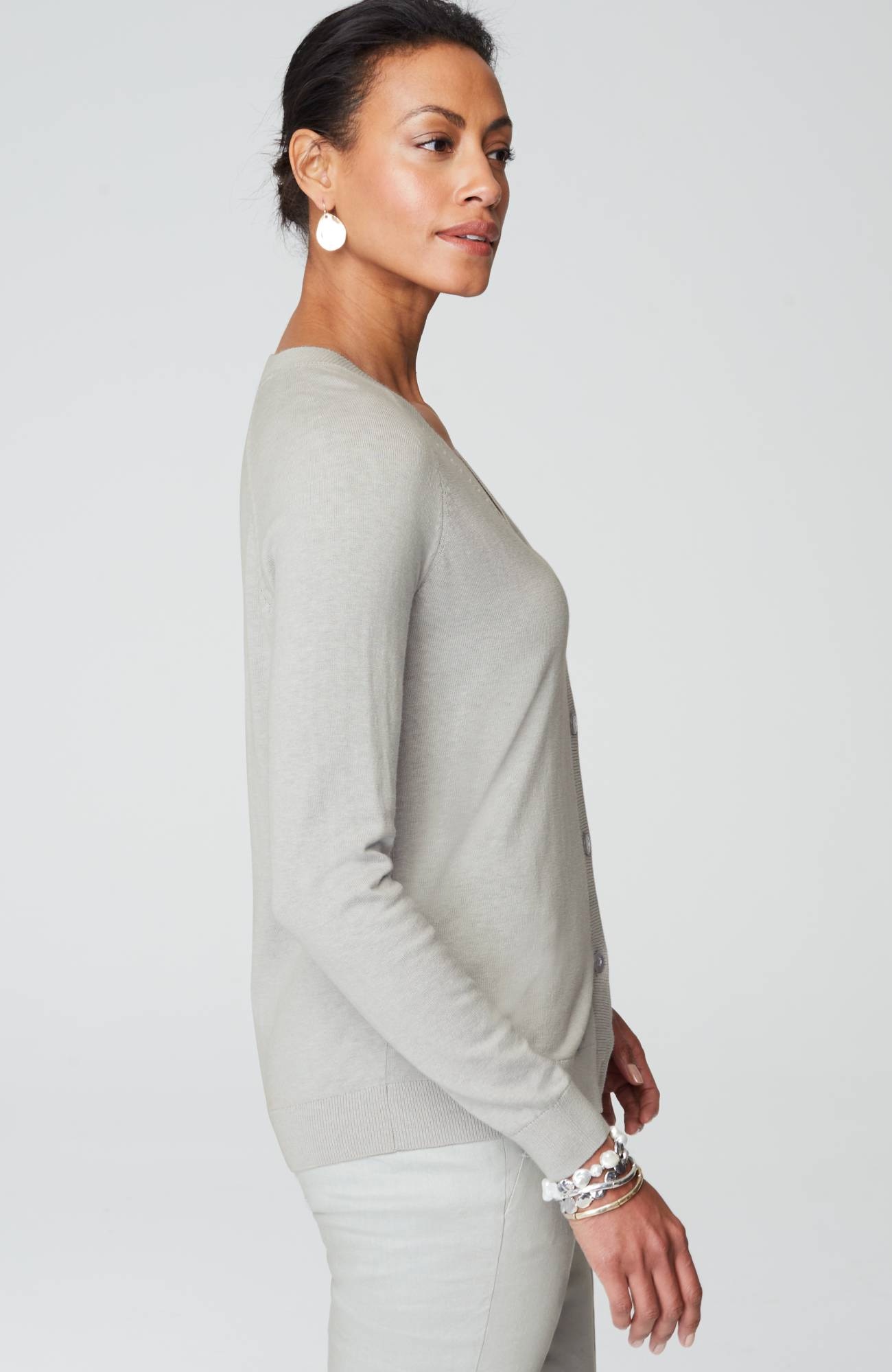 organically grown cotton v-neck cardi