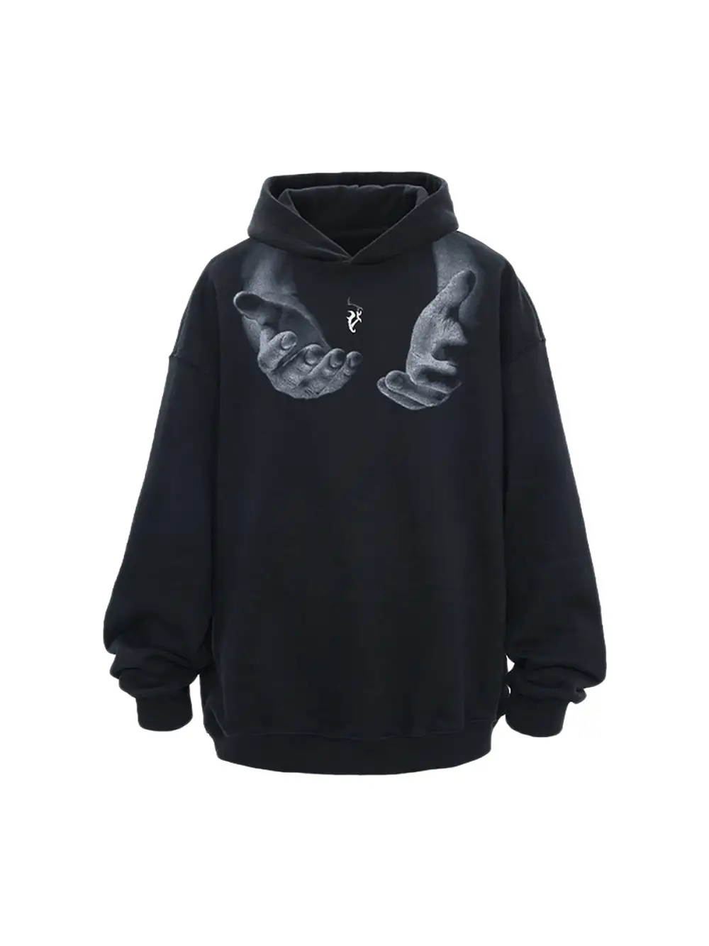 Monogram Embroidered Hand Print Hoodie - 1876