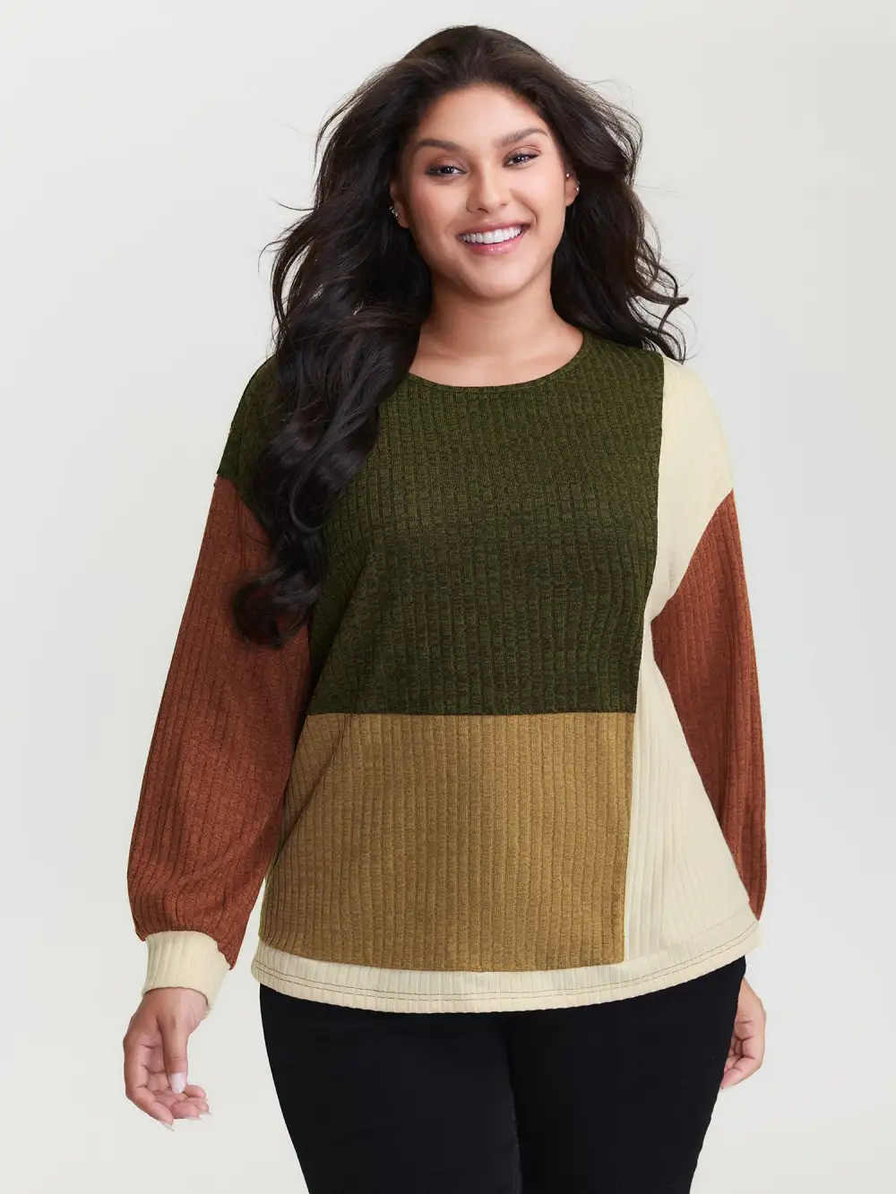 Asymmetrical Colorblock Textured T-Shirt