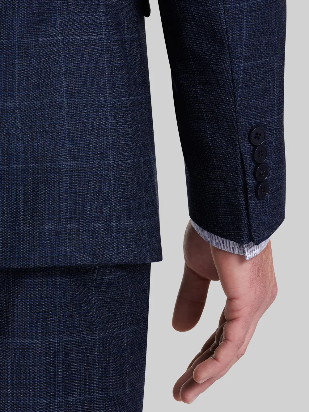 Calvin Klein Slim Fit Wool Blend Windowpane Suit Jacket