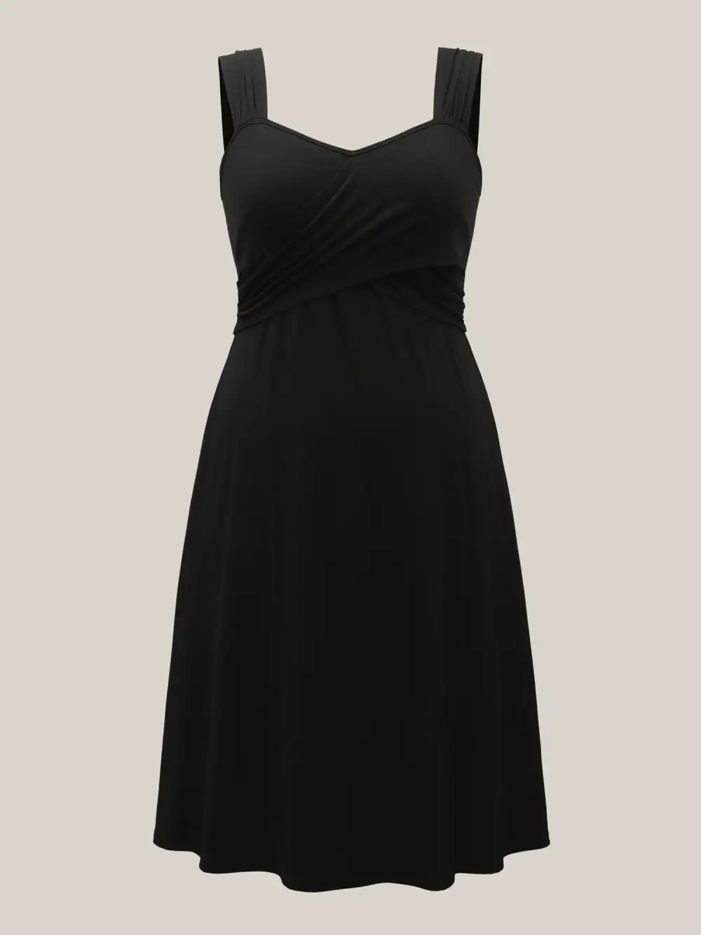 Crosswrap Bodice Pockets Midi Dress