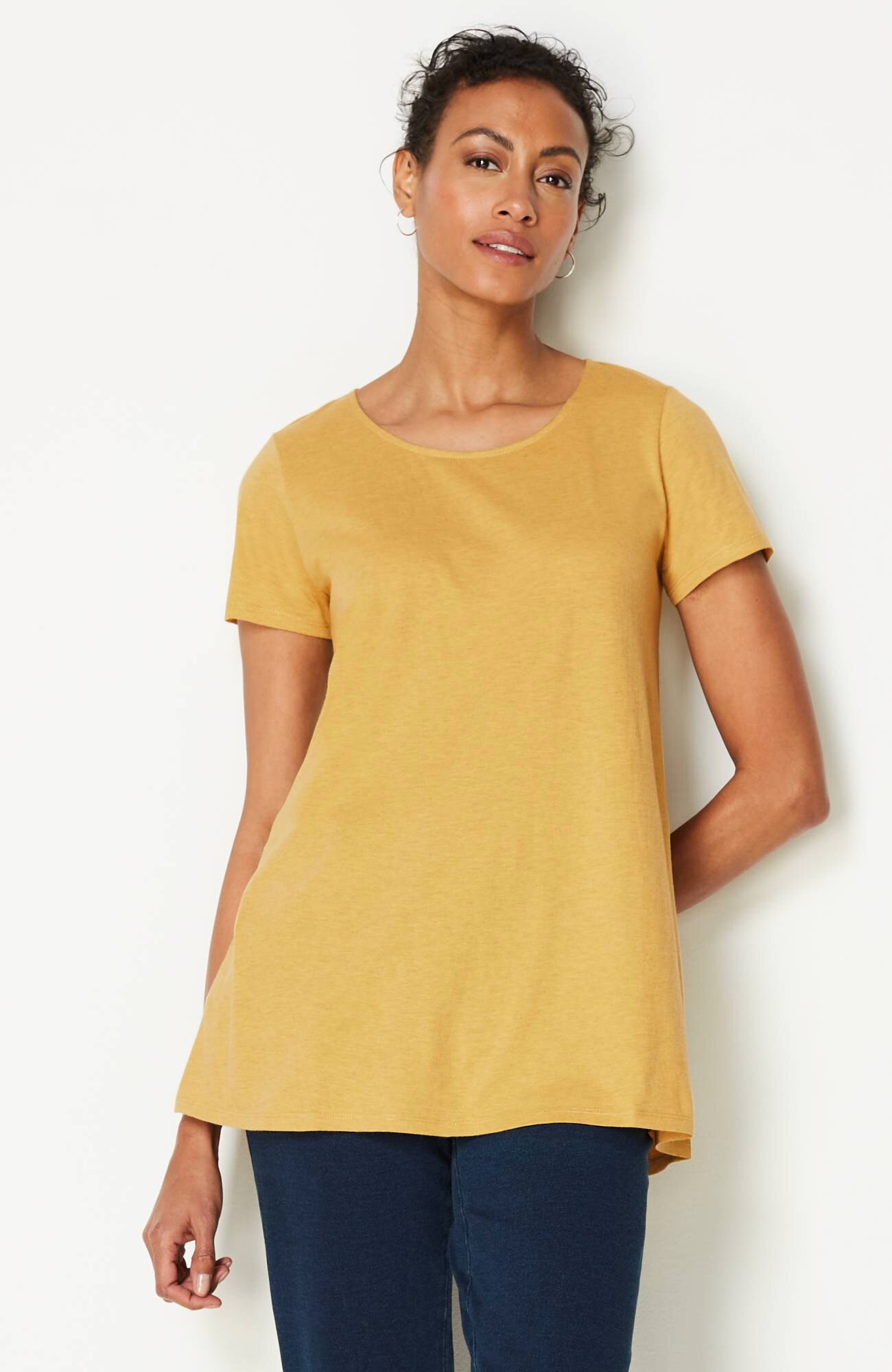 pure jill scoop-neck elliptical tee
