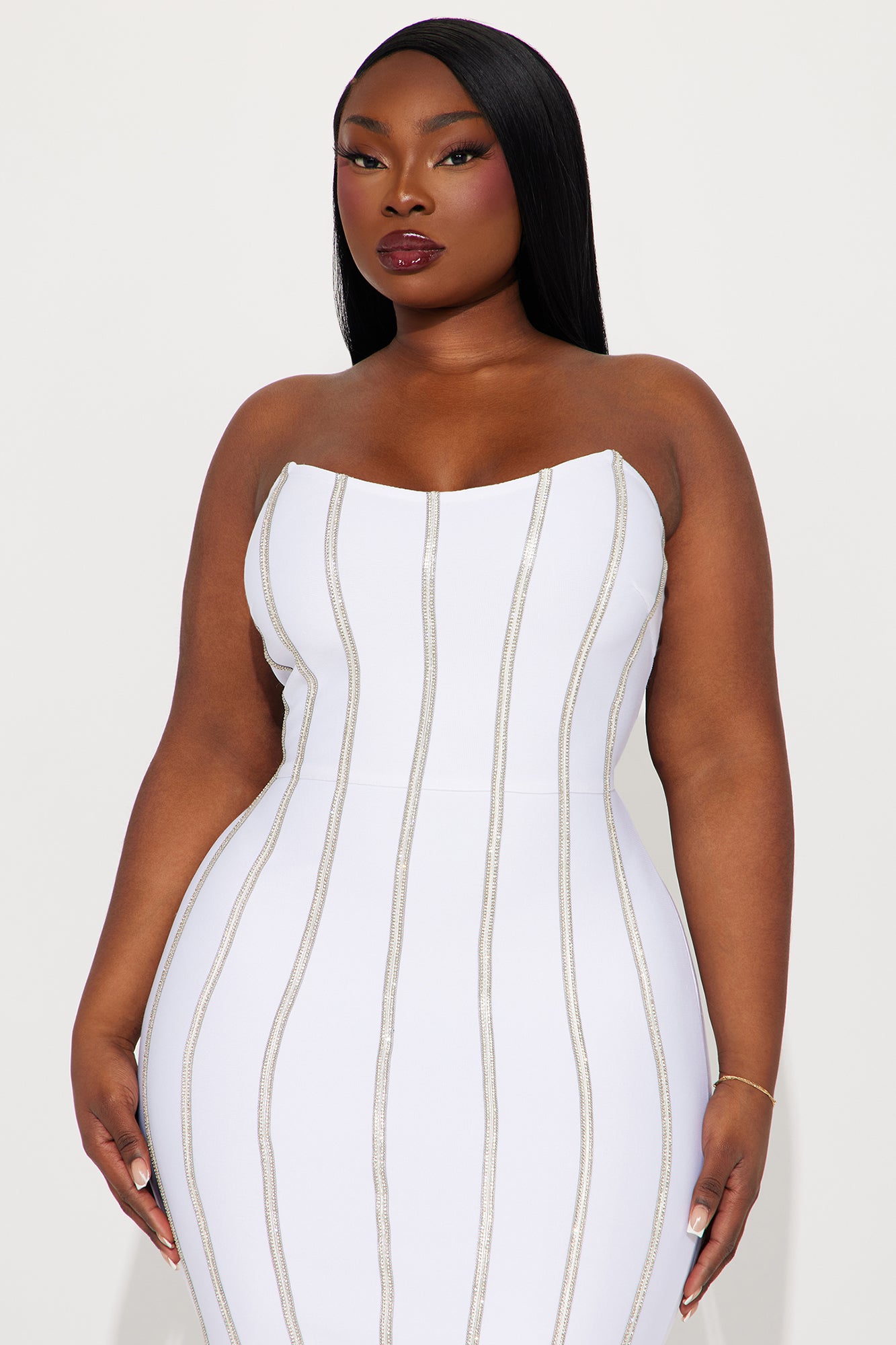 Sasha Bandage Midi Dress - White