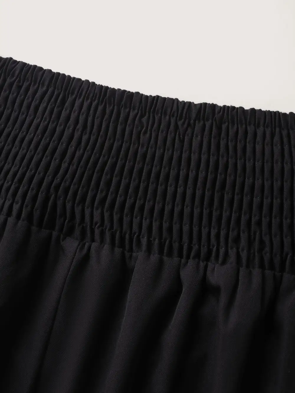 Wide Cinched-Waist Solid Midi Skirt