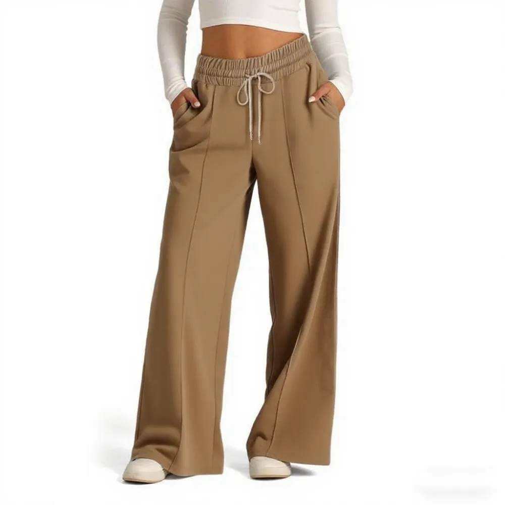 Women's Wide Leg Solid Lounge Sweatpants with Pockets
