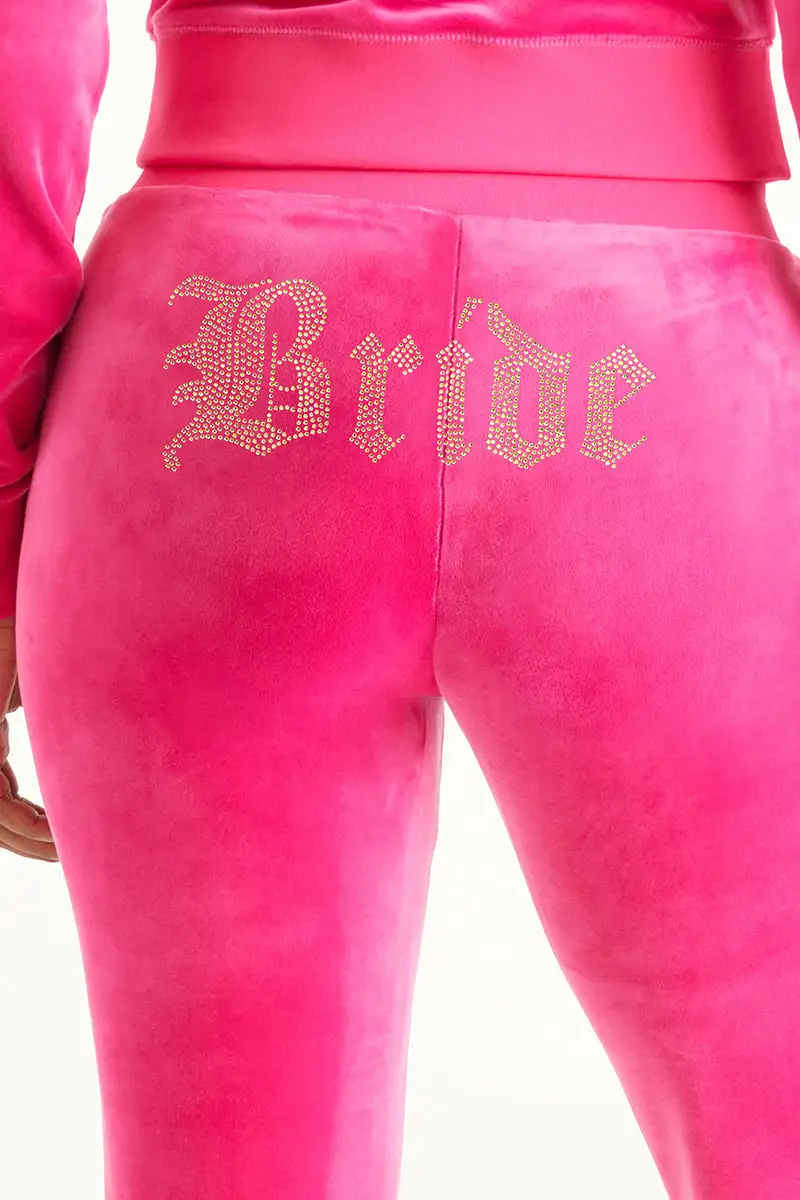 Bride Big Bling Velour Track Pants