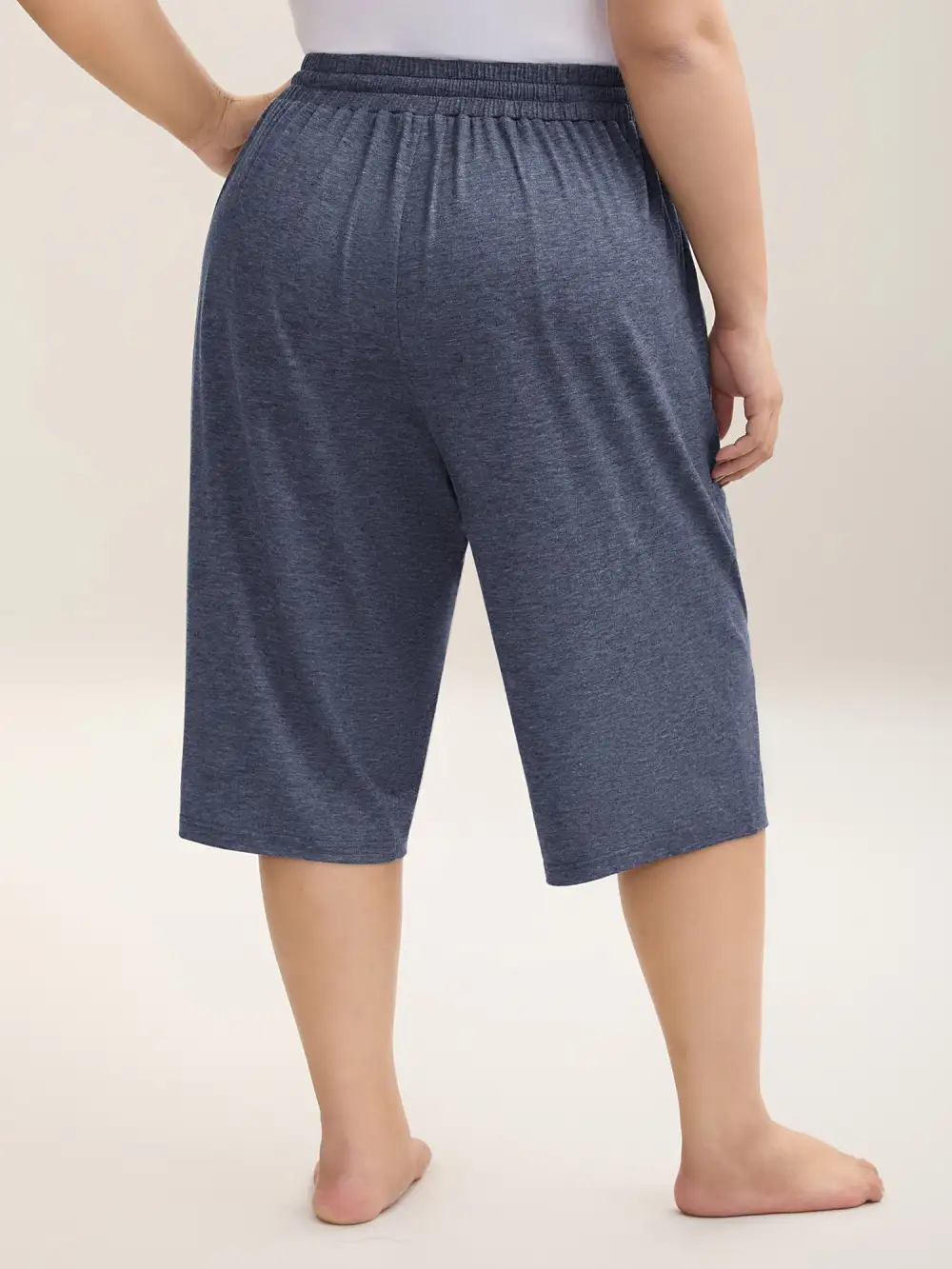 Mixed Color Knit Drawstring Loungewear Bottoms