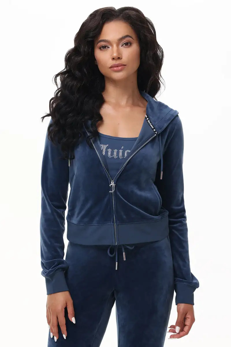 Ombre Big Bling Velour Hoodie